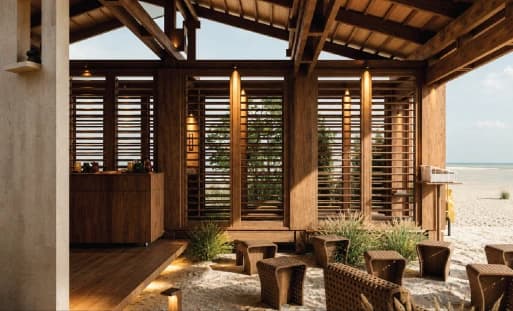 JIA Curated Architectural Timber Louver System in Bali, - slide 1